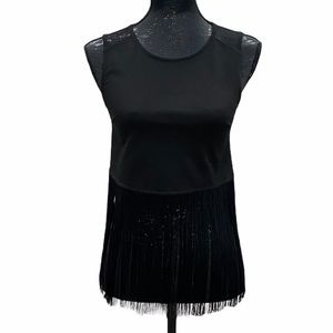 BCBG Fringed Crop Top